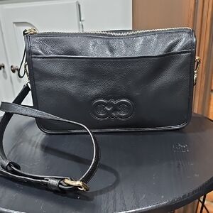 COLE HAAN Black Leather Crossbody Bag